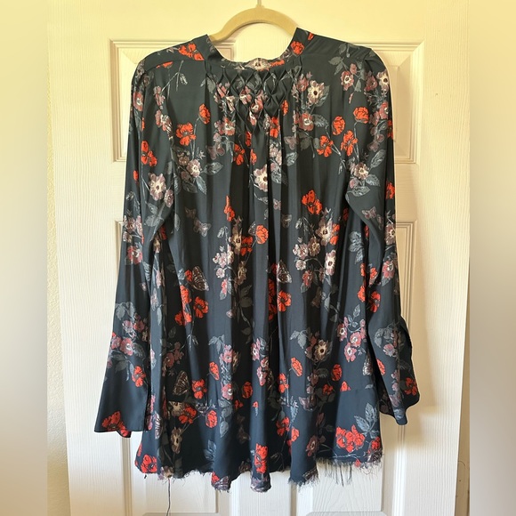 Free People Floral So Fine Smocked Tunic Blouse - Picture 4 of 5